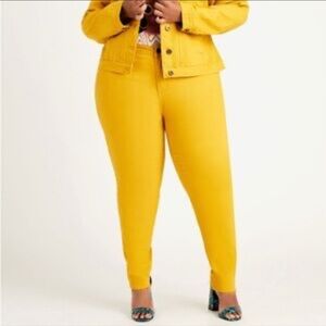 Ashley Stewart Vibrant Yellow Skinny Pants